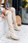 Tall Boots With Decorative Element Beige Masha