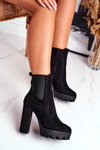 Women’s Boots On High Heel Eco-Suede Black Juliet
