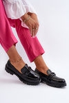 Women's Black Patent Leather Moccasins Imbleria