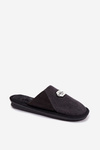 Men's slippers with patch Black Presine