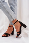 Block Heel Sandals Made Of Eco Suede Black Saniffia