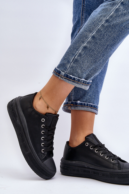 Low Women's Sneakers with Fleece Lining Black Big Star MM274031