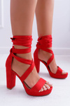 Women's Stiletto Sandals Platform Tied Red LaFiesta
