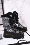 Children's Snow Boot Warm Black Grey Turismo