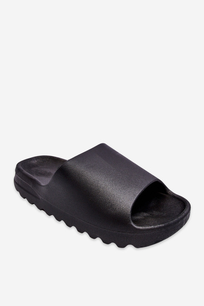 Fashionable Platform Slippers Black Estella