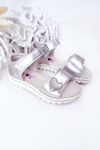 Children's Velcro Sandals Silver Sweetheart