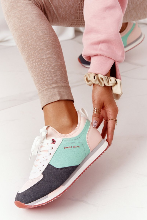 Women's Sneakers Memory Foam CROSS JEANS HH2R4049C Green-Pink