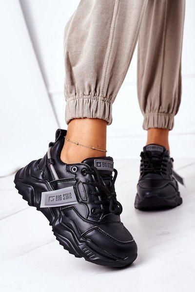 Sneakersy Buty Sportowe Big Star Czarno-Szare GG274215