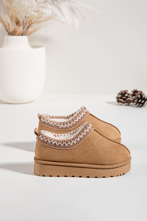 Children's Snow Boots With Embroidery Camel Prina