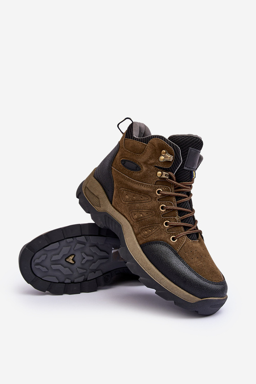 Buty Trekkingowe Trapery Męskie Ciemnozielone Fontanoe 85-915