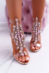 Women's Stiletto Sandals Lu Boo Pink Gold 2047-89 Milleni