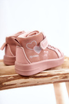 Children's High Sneakers With Velcro Pink Cheezi