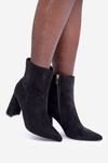 Ankle Boots With Pointed Toes On A Heel Eco Suede Black Artolla