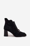 Women's Ankle Boots Made of Genuine Suede on Heel Artiker 57C0124 Black