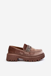 Women's Velour Moccasins with Decoration Brown Wendreda