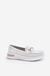 White Women's Leather Moccasins Veridinna