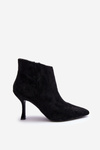 Women's Suede Boots On Heel Black Merisa