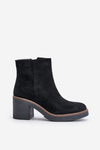 Heeled Boots Eco Suede Insulated Zip Black Lerallea