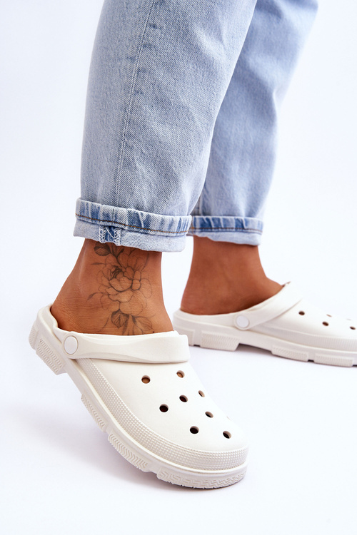 Women's Rubber Crocs White Rabios