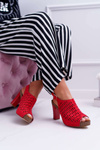 Women's Stiletto Sandals Sergio Leone SK850 Red Farmona