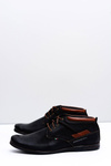 Black Men's Leather Lace-up Gertrudo Half Boots
