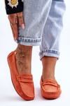 Women's Suede Moccasins Orange Lenvie