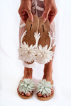 Women's Flip-flops With Fabric Ornament White Eviana