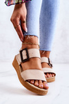 Women's Suede Sandals Big Star JJ276032 Beige
