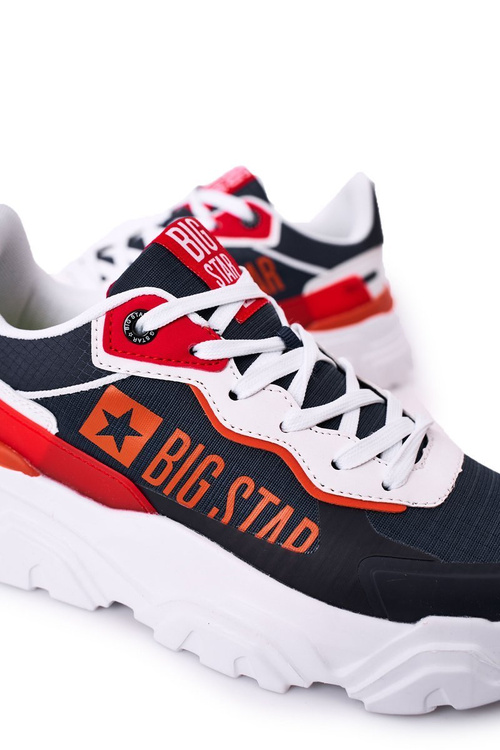 Męskie Sportowe Buty Memory Foam Big Star HH174207 Granatowo-Białe