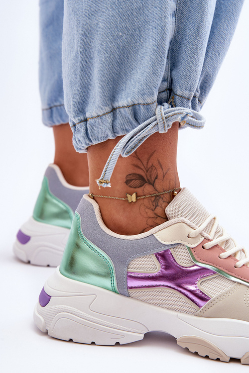 Women's Lace-up Sneakers Beige-green Cortes