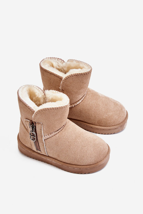 Children's Slip-On Insulated Snow Boots Beige Catellie