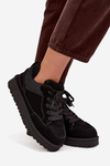 Damskie Sneakersy Ocieplane Futerkiem Czarne Cyrissa