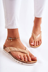Women's Rubber Flip Flops Beige Torri