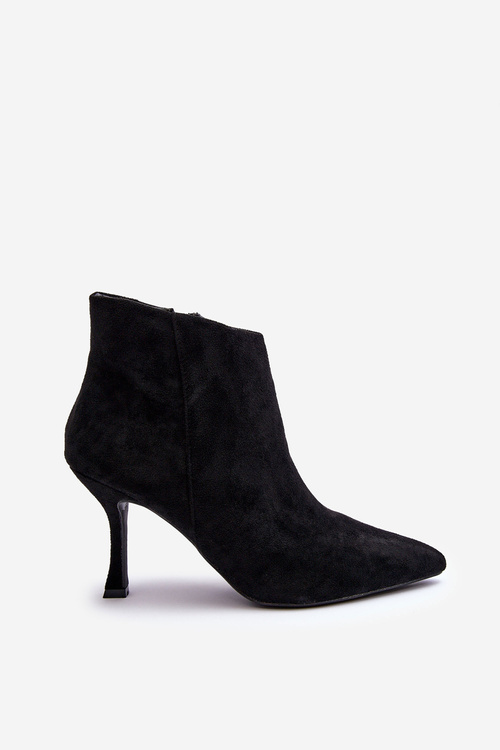 Women's Suede Boots On Heel Black Merisa