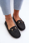 Women's Black Lattice Loafers Rasirna