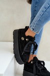 Fleece Lined Women's Platform Sneakers Black Velarisea