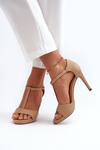 Women's High Heel Sandals in Beige Eco Leather Obdaria