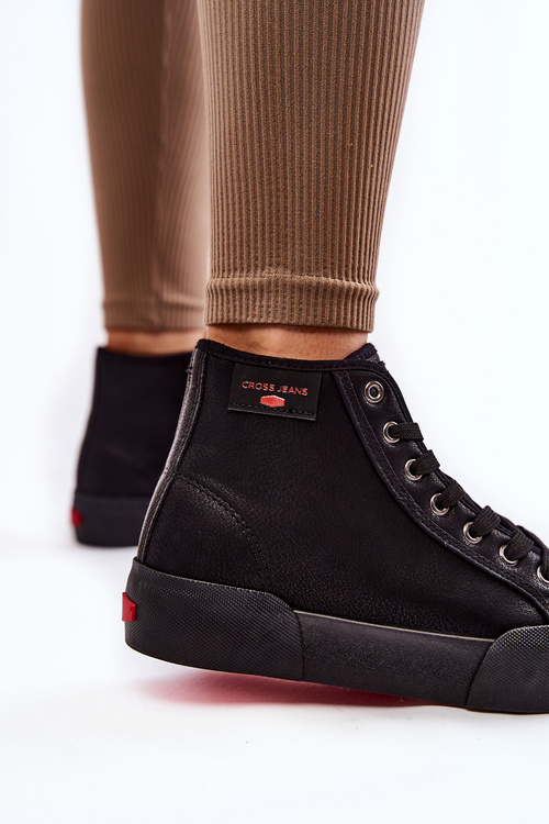 Trampki Damskie Wysokie Cross Jeans Czarne KK2R4055C