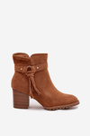 Women's Block Heel Boots with Fringes Camel Rosabella