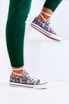 Low Sneakers With Green Flowers Desiree 
