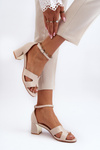 Women's High Heel Sandals in Beige Irivana