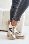 Ladies Leather Sneakers Vinceza 7923 Beige