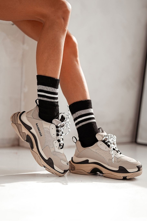 Women's Socks with Decorative Embossing Black