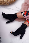 Women's Stiletto Boots Lycra Open Toe Black First
