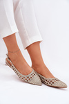 Ballet Flats With Weaving On A Flat Heel Golden Carollese