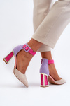 Suede Court Shoes with Multicolor Stiletto Heel Lodho