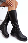 Women's Insulated Flat Heel Boots Black Evelio
