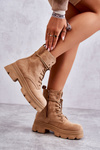 Suede Boots With Zipper Camel Marley