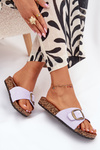 Women's Slippers With Buckle On Cork Platform Lilac Zavira