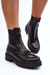 Women's Black Zip-Up Boots Tisaia